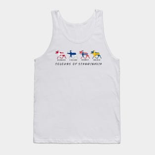 Colours of Scandinavia national flags elk silhouette Tank Top